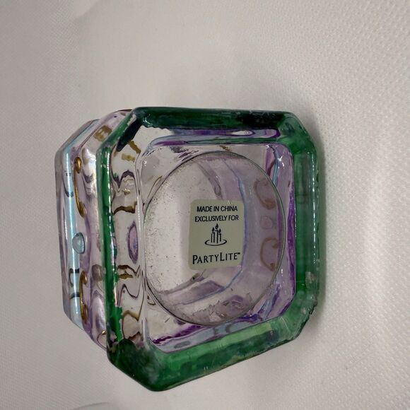 PARTYLITE  KIWI STRAWBERRY Votive Candles, BOX OF 6 & Mardi Gras Jeweled Holder - Picture 5 of 5